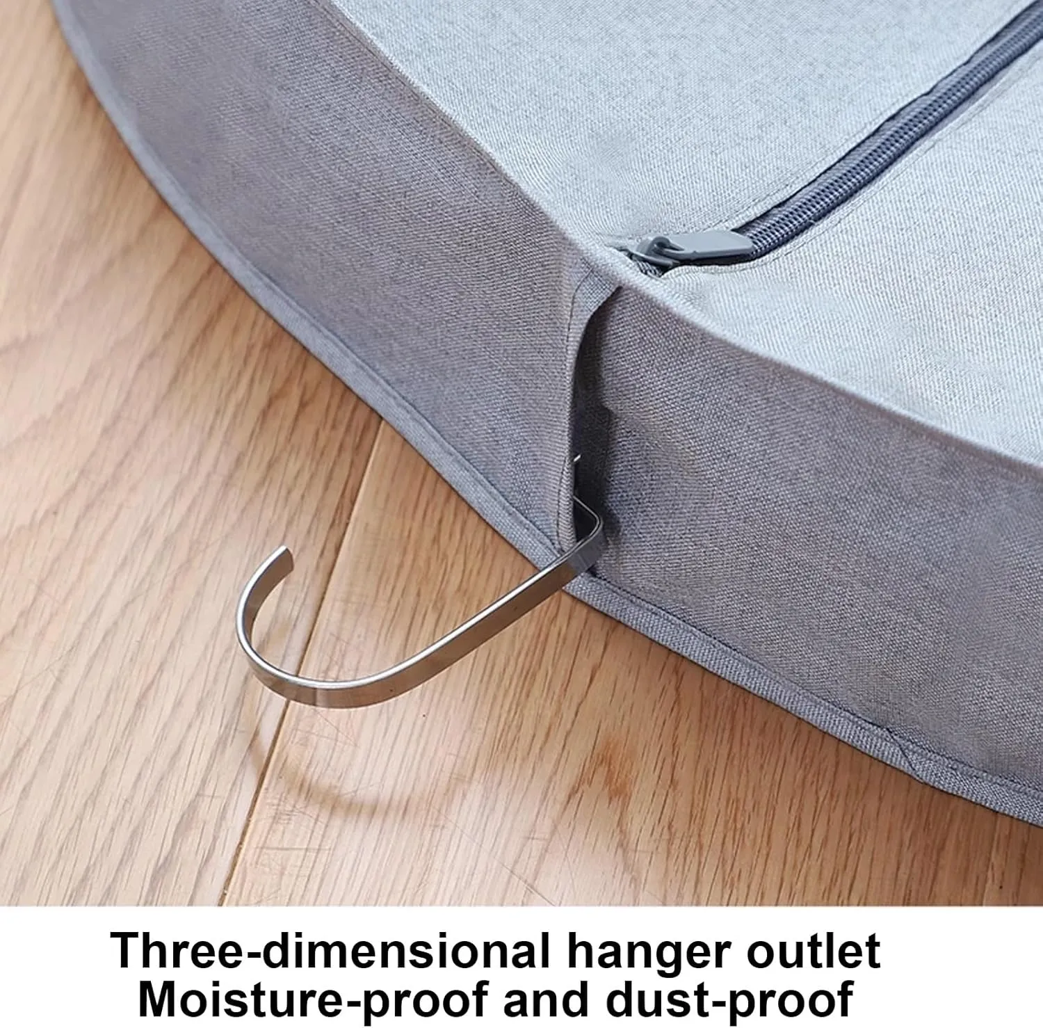130cm/51 Cloth Garment Bag for Hanging Clothes, Garment Covers with Zipper and Transparent Windows, Protector, for Coat, Jacket, Sweater, Shirts(Beige)