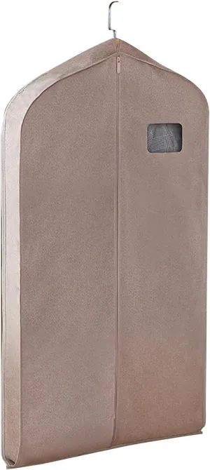 130cm/51 Cloth Garment Bag for Hanging Clothes, Garment Covers with Zipper and Transparent Windows, Protector, for Coat, Jacket, Sweater, Shirts(Beige)