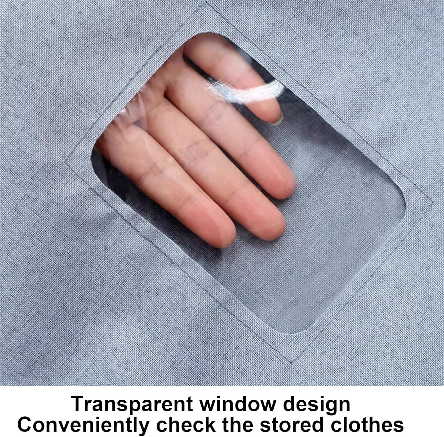 130cm/51 Cloth Garment Bag for Hanging Clothes, Garment Covers with Zipper and Transparent Windows, Protector, for Coat, Jacket, Sweater, Shirts(Beige)