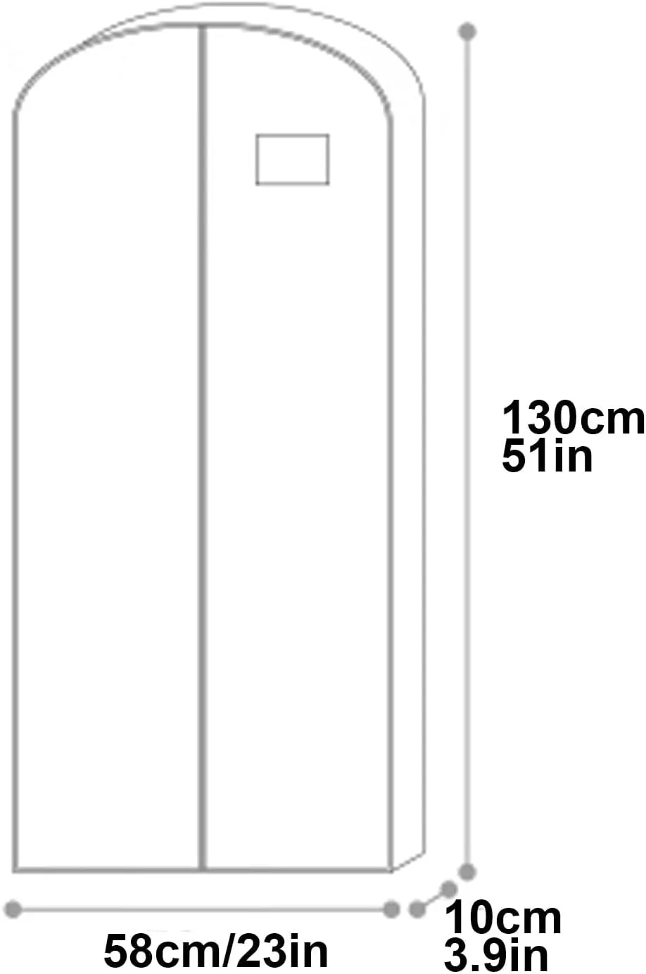 130cm/51 Cloth Garment Bag for Hanging Clothes, Garment Covers with Zipper and Transparent Windows, Protector, for Coat, Jacket, Sweater, Shirts(Beige)