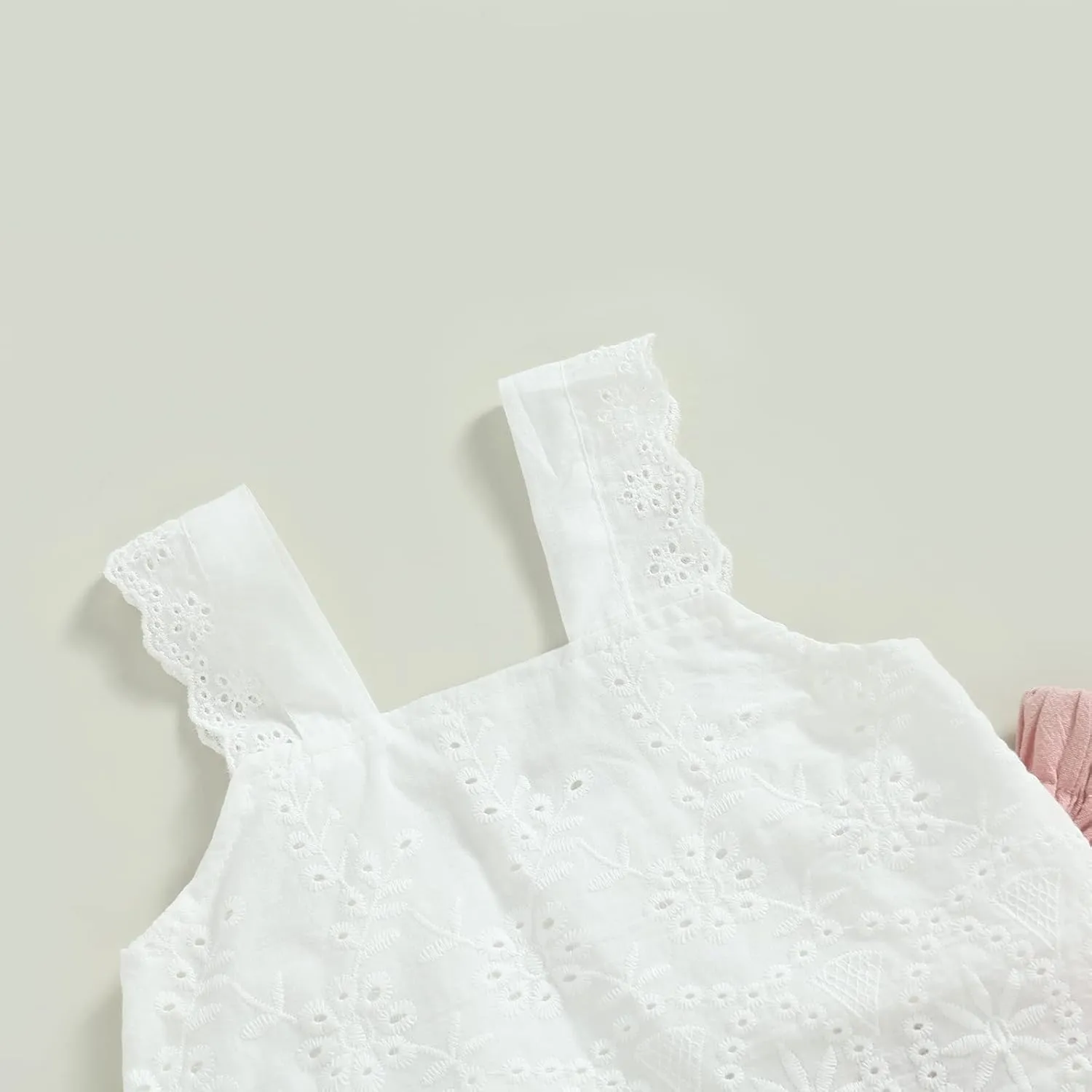 2PCS Baby Girl Sleeveless Strap Lace Crop Vest Tops   Flared Wide-Leg Pants Toddler Summer Outfits Set Clothes