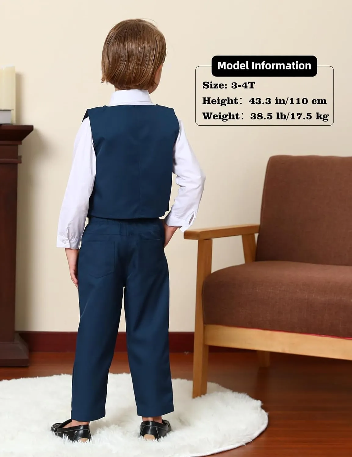 A&J DESIGN Baby Toddler Boys Gentleman Suit Set, 3pcs Outfits Shirts & Vest & Pants