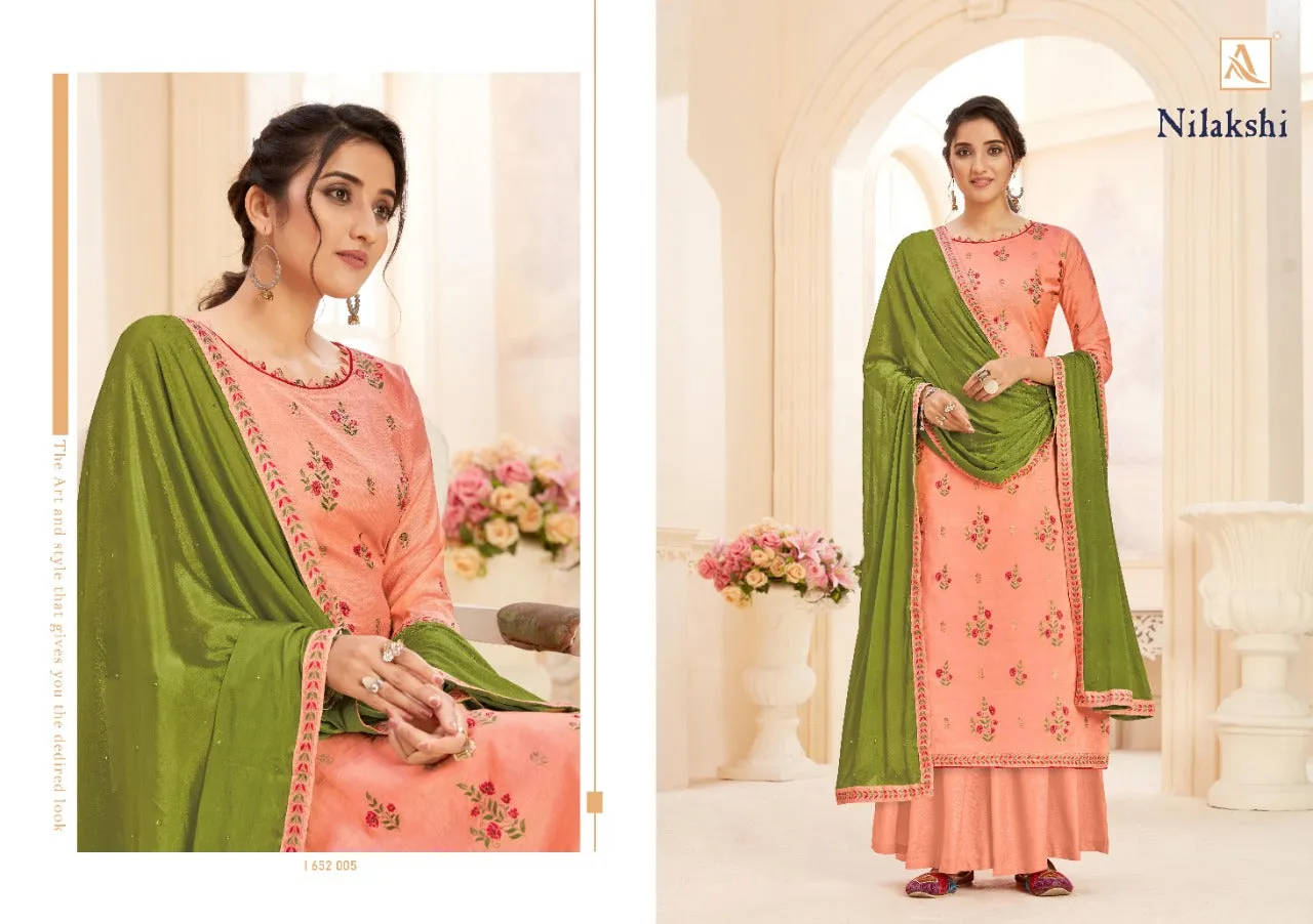 Alok Suits Nilakshi Presents Pure Dola Jaquard Pakistani Designer Salwar Kameez