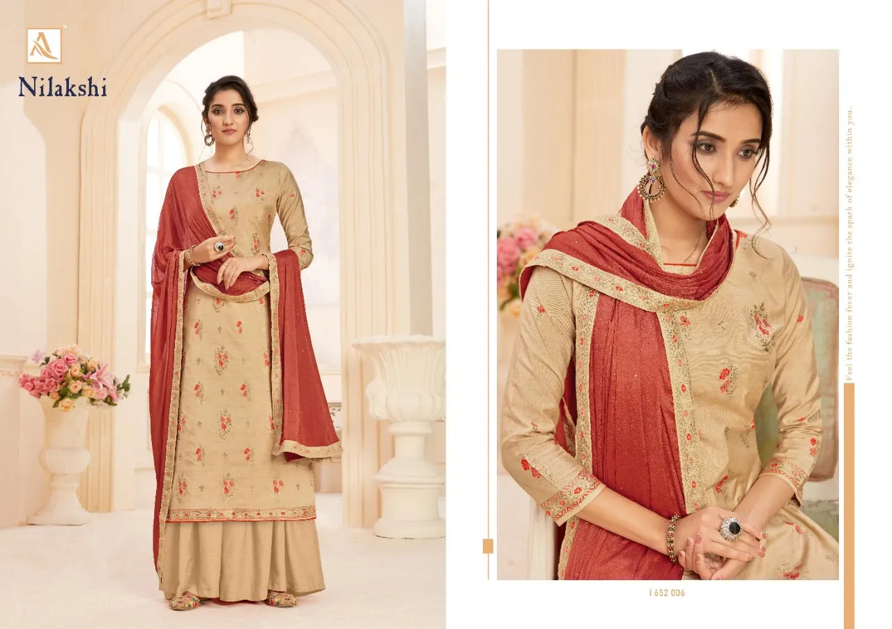 Alok Suits Nilakshi Presents Pure Dola Jaquard Pakistani Designer Salwar Kameez