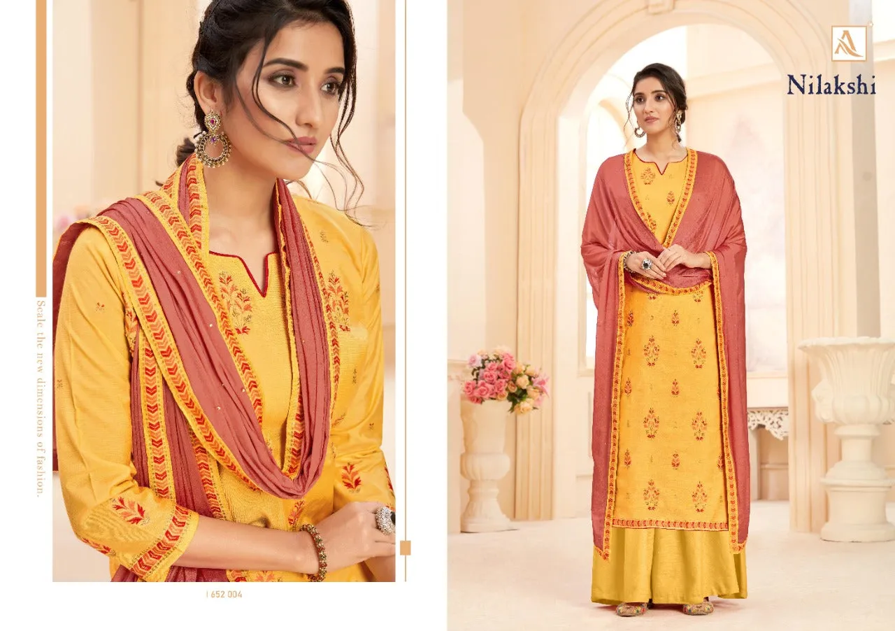 Alok Suits Nilakshi Presents Pure Dola Jaquard Pakistani Designer Salwar Kameez