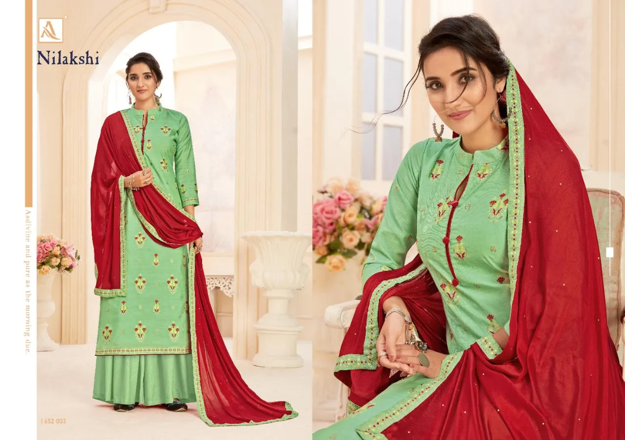 Alok Suits Nilakshi Presents Pure Dola Jaquard Pakistani Designer Salwar Kameez