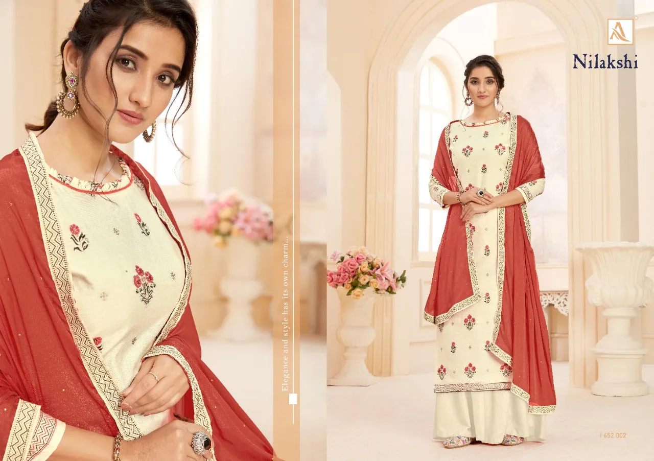 Alok Suits Nilakshi Presents Pure Dola Jaquard Pakistani Designer Salwar Kameez