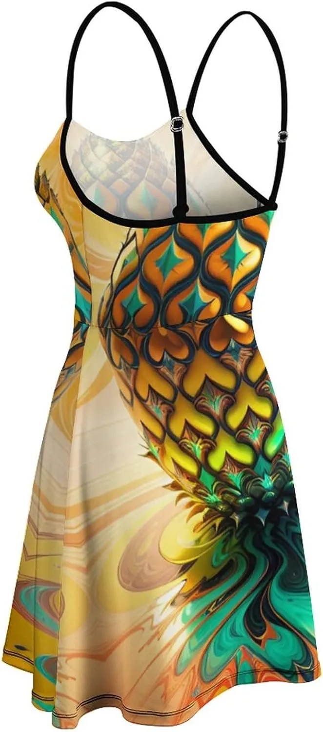 AMRANDOM 2023 Womens Sundress Spaghetti Strap Dresses Summer Casual Party Slim Dress