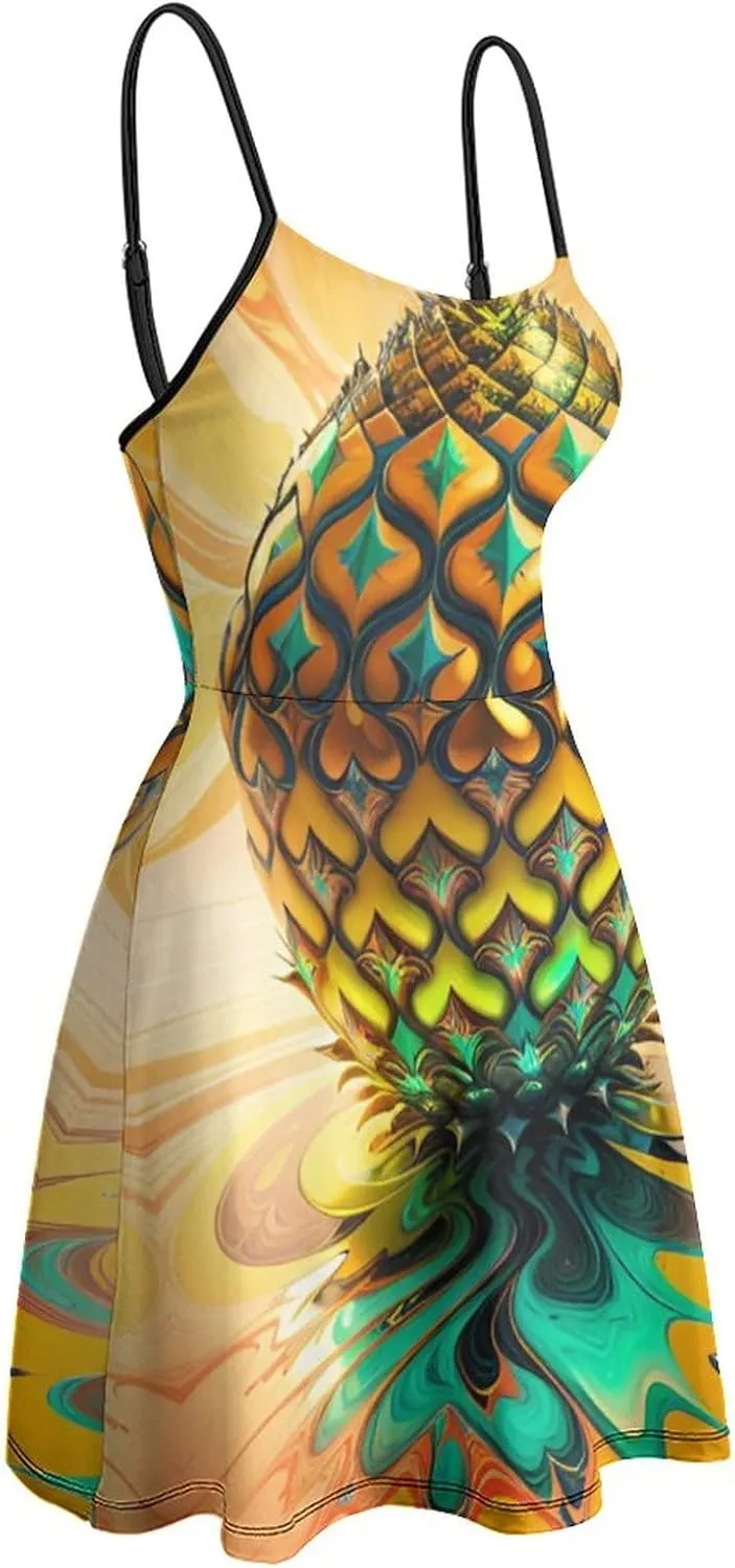 AMRANDOM 2023 Womens Sundress Spaghetti Strap Dresses Summer Casual Party Slim Dress