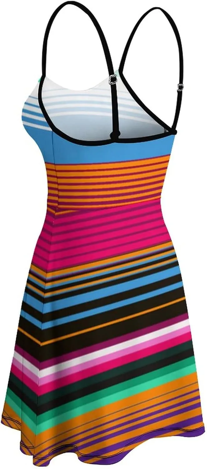 AMRANDOM Women's 2023 Summer Casual Sleeveless Crew Neck Beach Dress