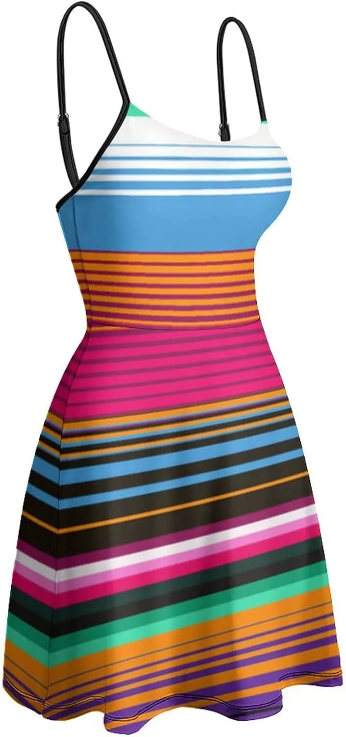 AMRANDOM Women's 2023 Summer Casual Sleeveless Crew Neck Beach Dress
