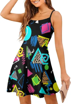 AMRANDOM Women's 2023 Summer Casual Sleeveless Crew Neck Beach Dress