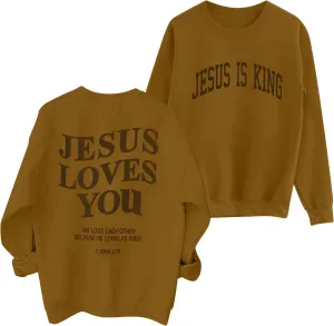 ASTANFY Christian Sweatshirt Women Jesus Loves You Sweatshirts Jesus Is King Hoodie Jesus Faith Shirts Religious God Hoodies