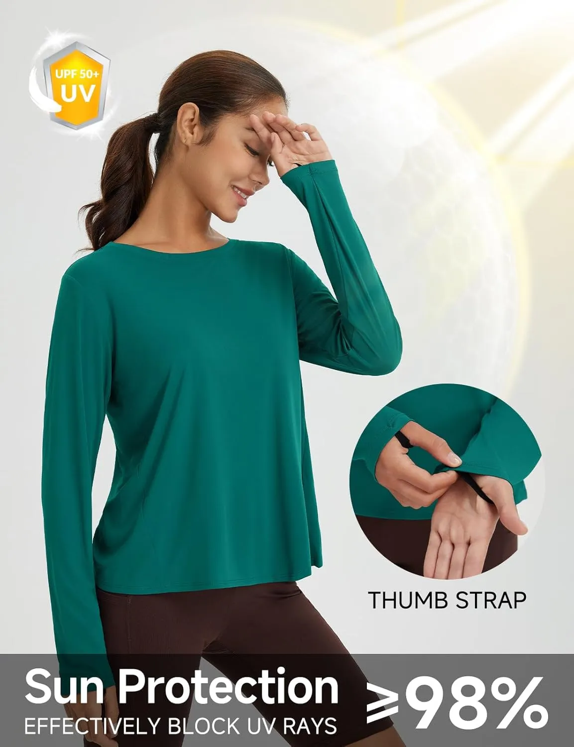 baleaf Women's Long Sleeve Workout Tops Athletic Shirts Split Back Running Gym Quick Dry Sun Protection UPF 50 