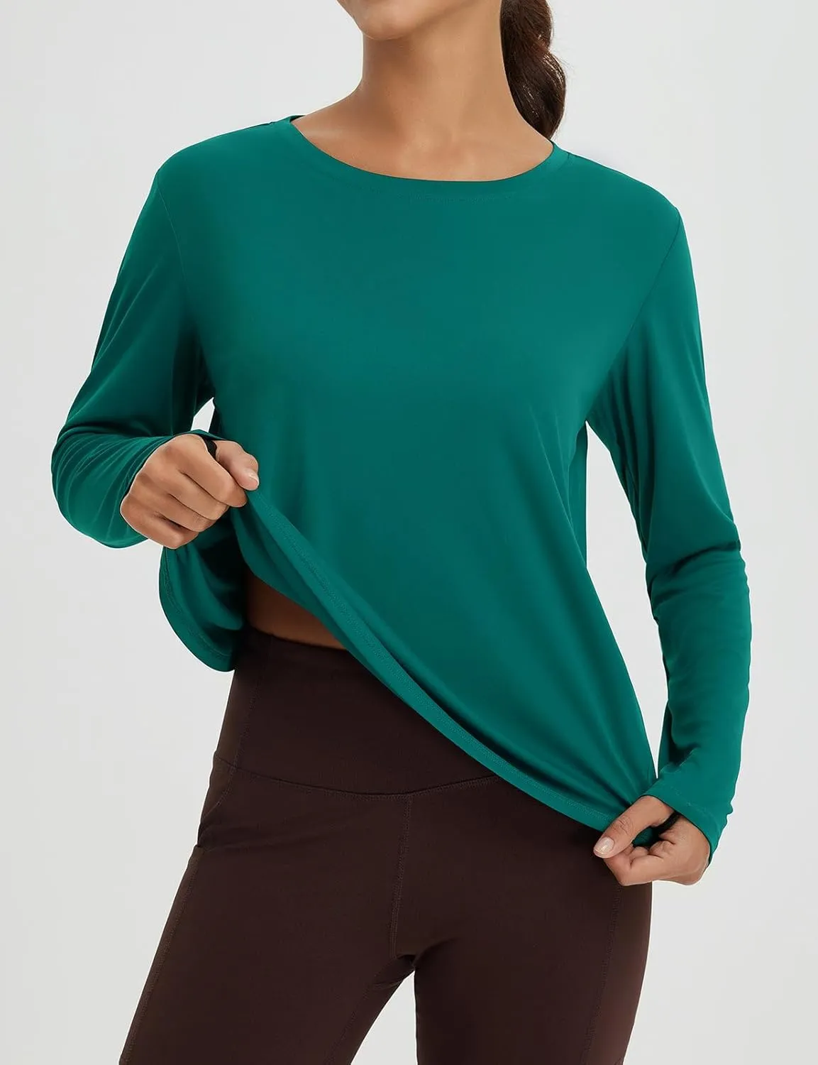 baleaf Women's Long Sleeve Workout Tops Athletic Shirts Split Back Running Gym Quick Dry Sun Protection UPF 50 