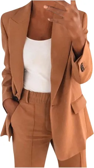 Blazer Sets for Women 2 Piece Outfits Business Casual Outfits Dressy Casual Pant Suits Plus Size Dress Pants Set