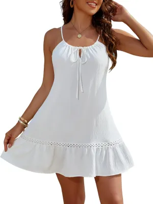 Blooming Jelly Women Swimsuit Coverup Summer Bathing Suit Cover Up Flowy Halter Casual Beach Dress