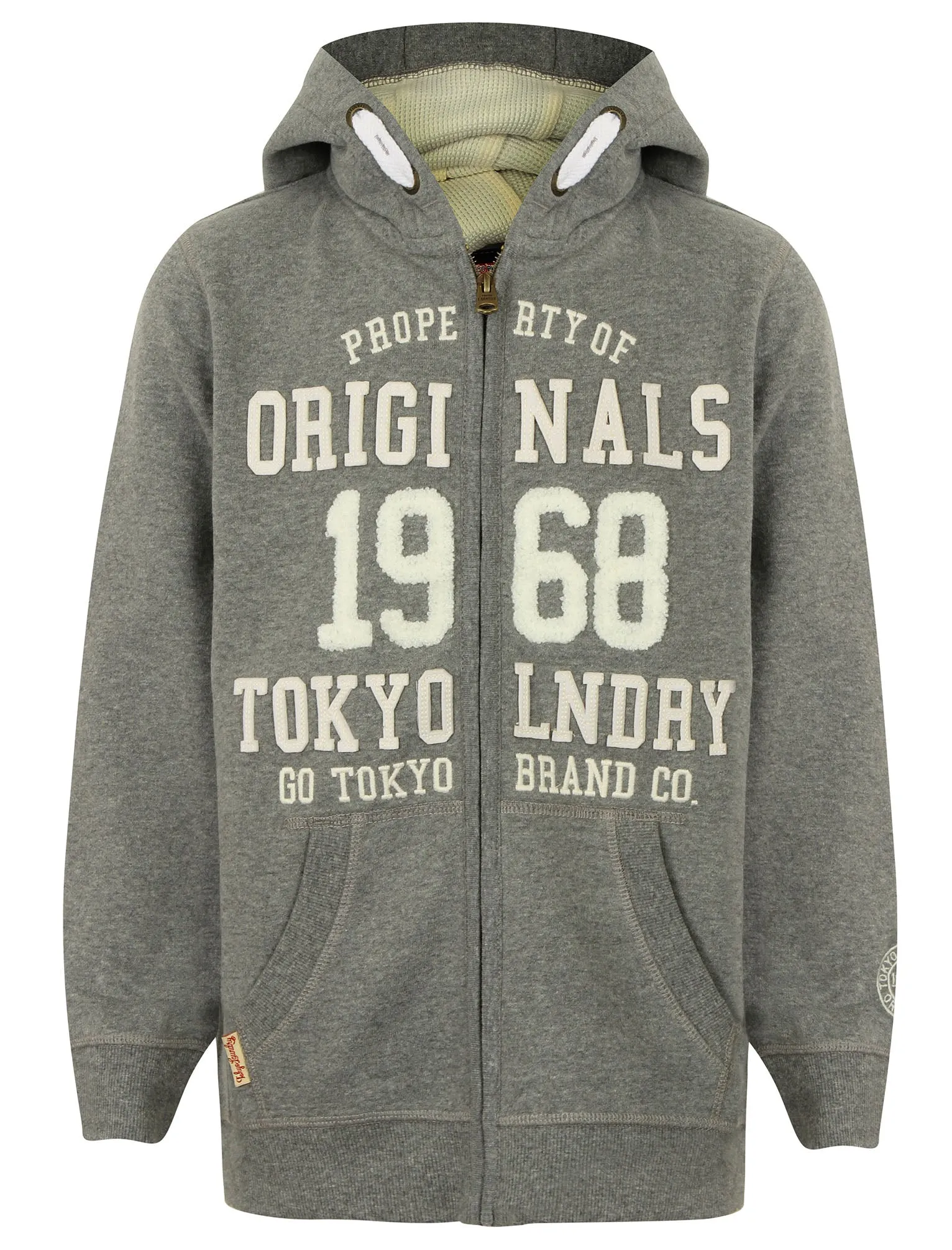 Boys K-Baracoa Point Zip Through Hoodie in Mid Grey Marl - Tokyo Laundry Kids