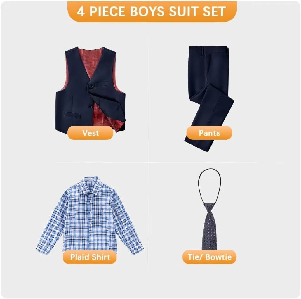 Boys Suits Toddler Formal Suit Set Kids Ring Bearer Outfit for Teen Boys Wedding Tuxedo Communion Dress Clothes