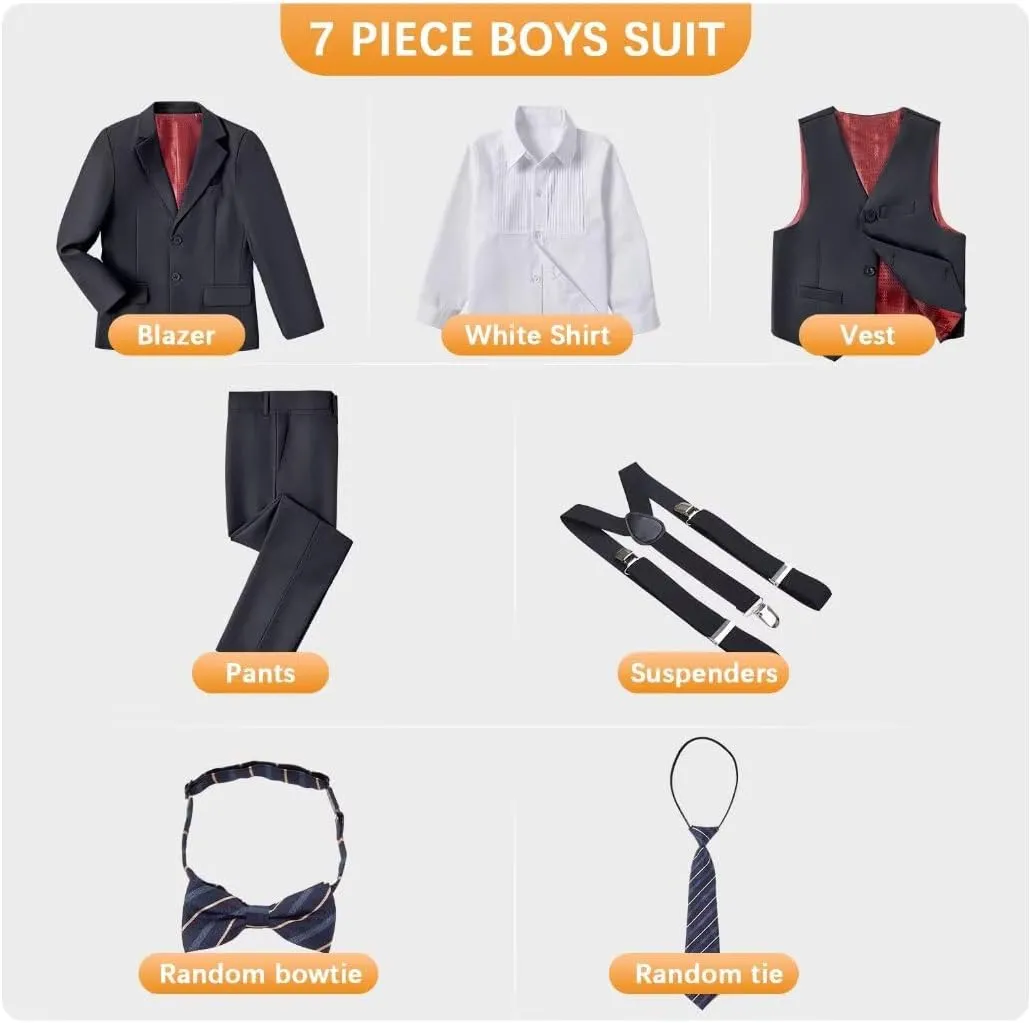 Boys Suits Toddler Formal Suit Set Kids Ring Bearer Outfit for Teen Boys Wedding Tuxedo Communion Dress Clothes