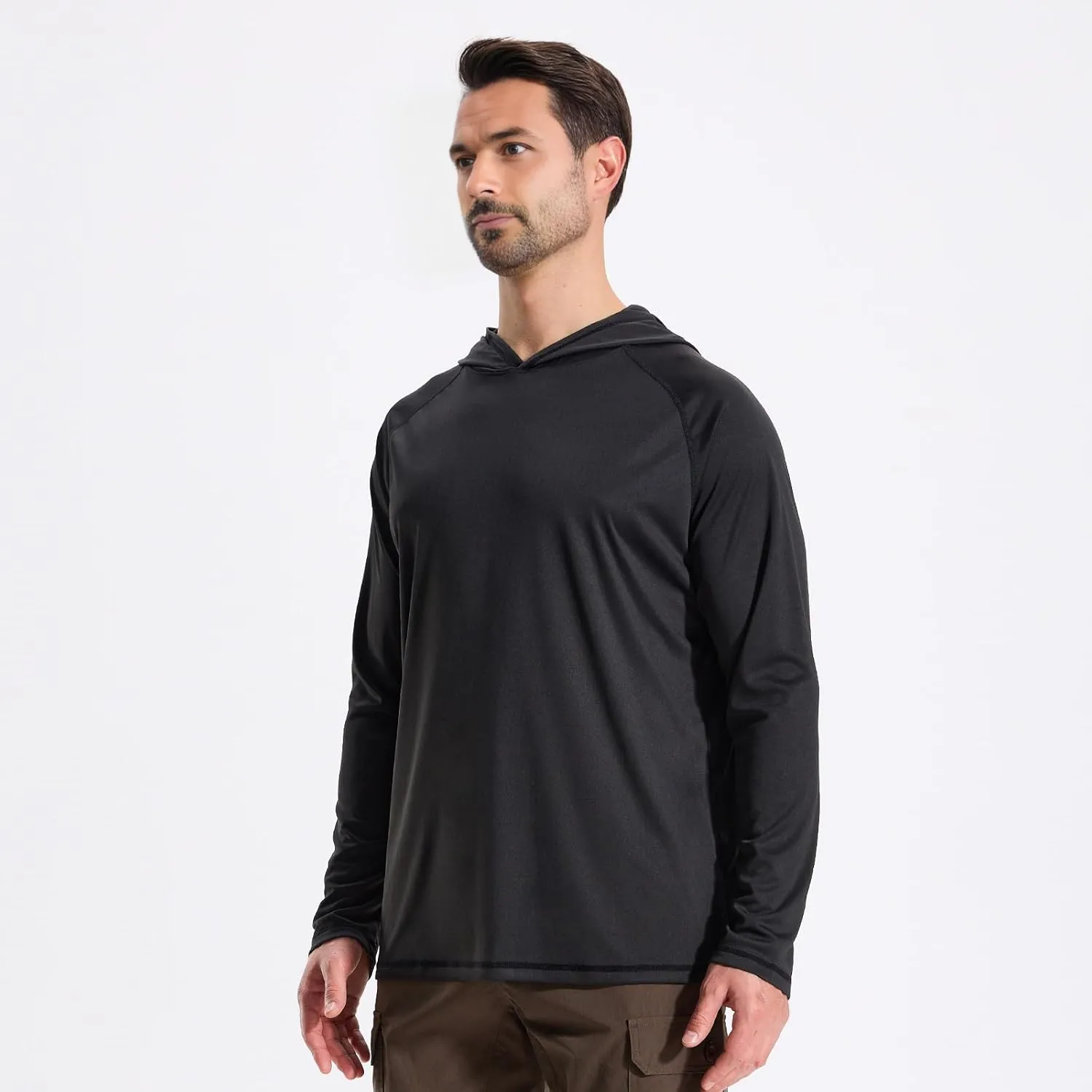 Camo Hoodie Long Sleeves Hunting Shirts for Men Quick Dry UPF 50  Hiking Fishing Shirt with Hood