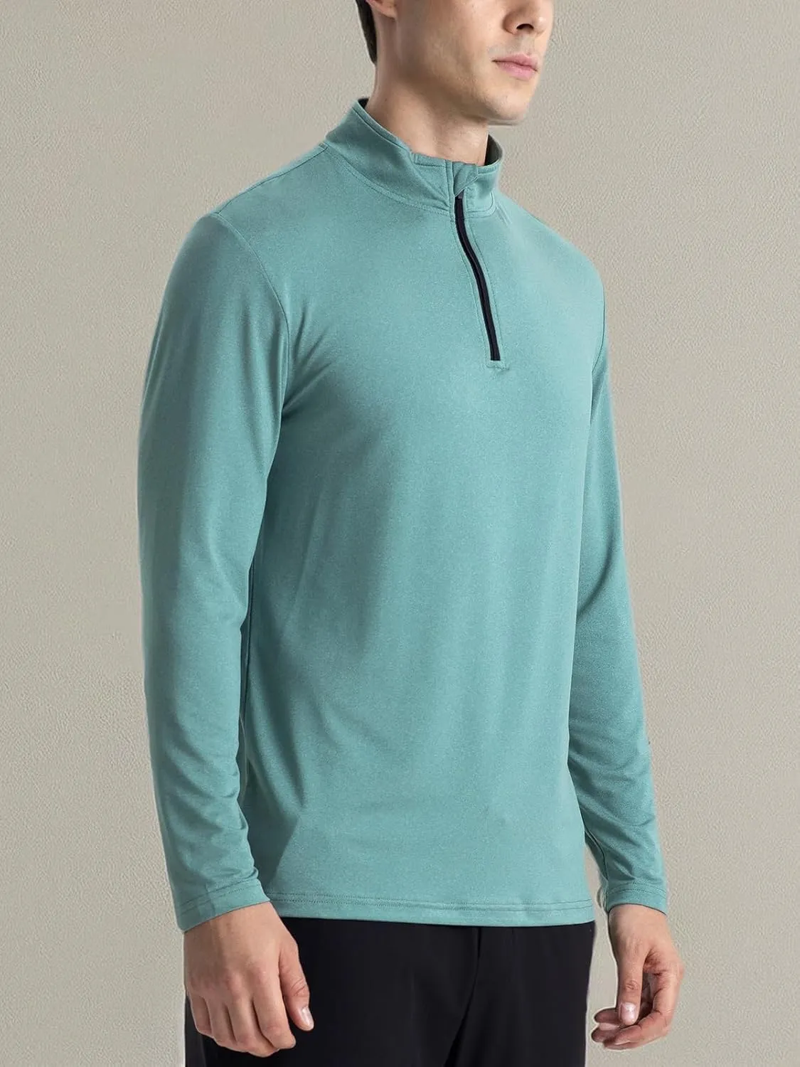CARWORNIC Men's Long Sleeve Athletic Shirts 1/4 Zip Pullover Quick Dry Active Sports Sweatshirt for Running Workout Gym