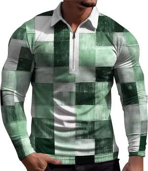 Casual Shirts for Men Long Sleeve Print Full Print Long Sleeved Button Up T Shirt Men's Long Sleeve Tee Shirts 34x34