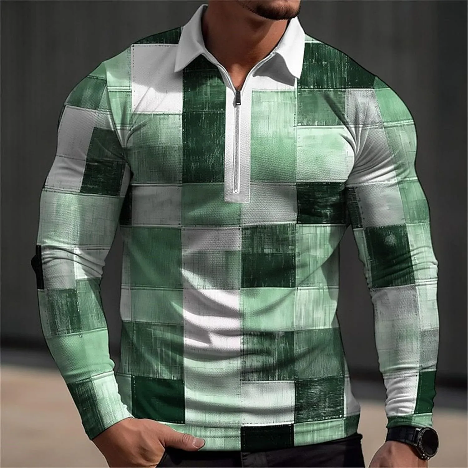 Casual Shirts for Men Long Sleeve Print Full Print Long Sleeved Button Up T Shirt Men's Long Sleeve Tee Shirts 34x34