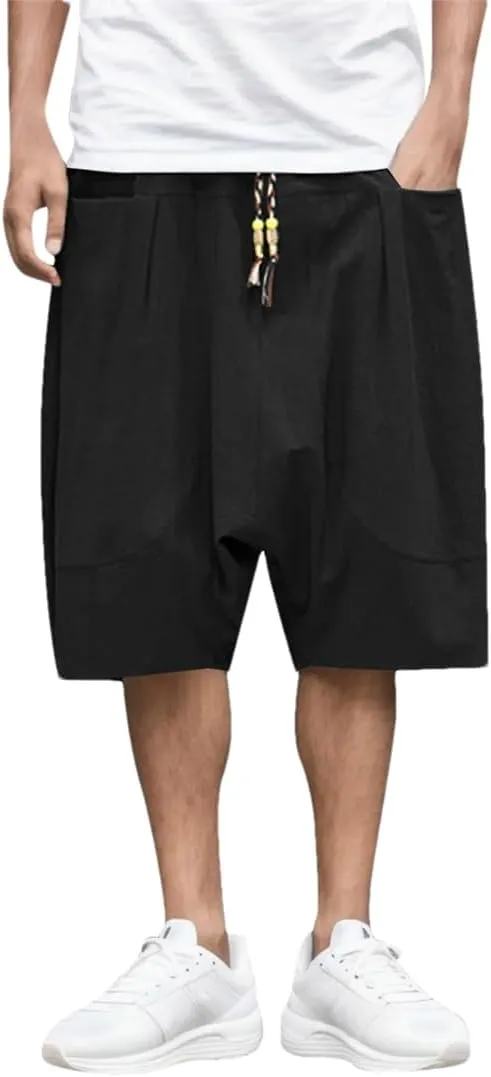 Casual Sweatpants for Men Cotton Cropped Pants Loose Harem Pants Sweatpants