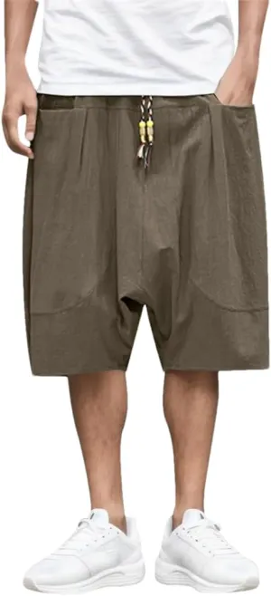 Casual Sweatpants for Men Cotton Cropped Pants Loose Harem Pants Sweatpants