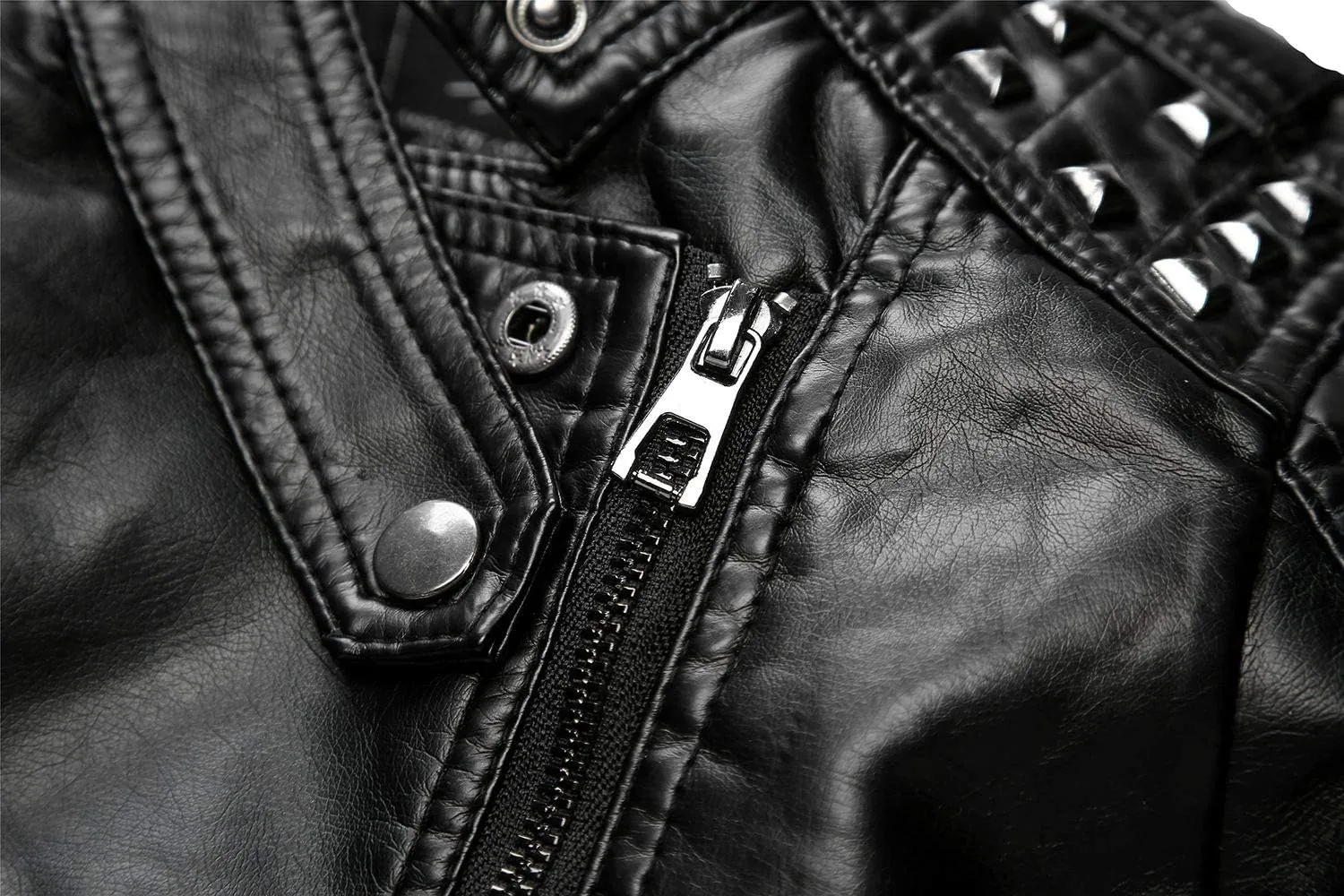 Children Leather Jacket Kids Motorcycle Biker Jacket Stand Collar Zipper Faux Leather Coat