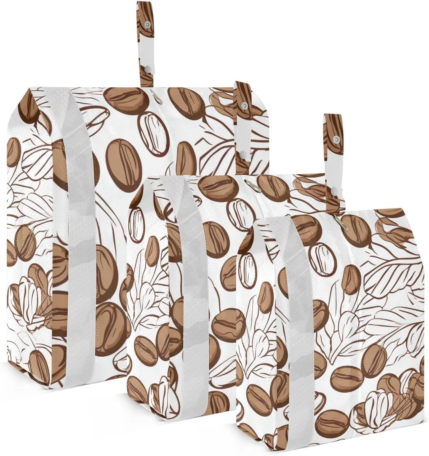 Coffee Bean Leave Packing Cubes for Travel 3 Set Compression Expandable Luggage Packing Organizers for Carry on Suitcase Travel Accessories Luggage Organizer Bags Set