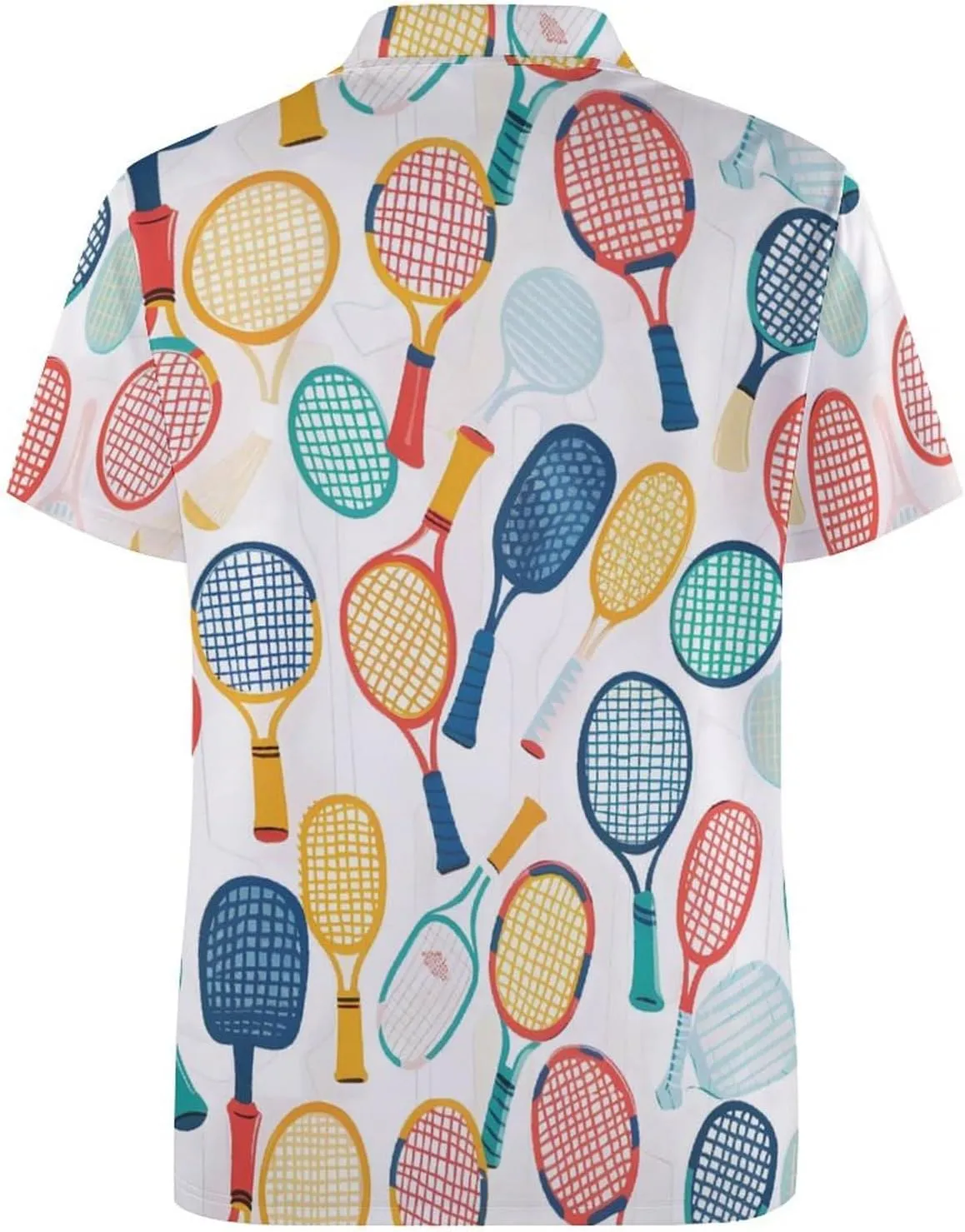 Colorful Pickles Ball Mens Polo Shirts Quick Dry Short Sleeve Golf Slim Fit T Shirt