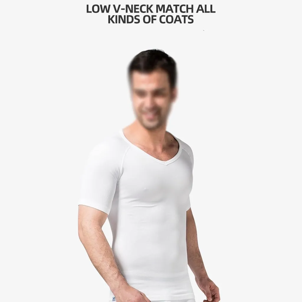 Compression Shirts for Men Shapewear Workout Vest Chest Abdomen Control Body Shaper Slimming Undershirt Seamless