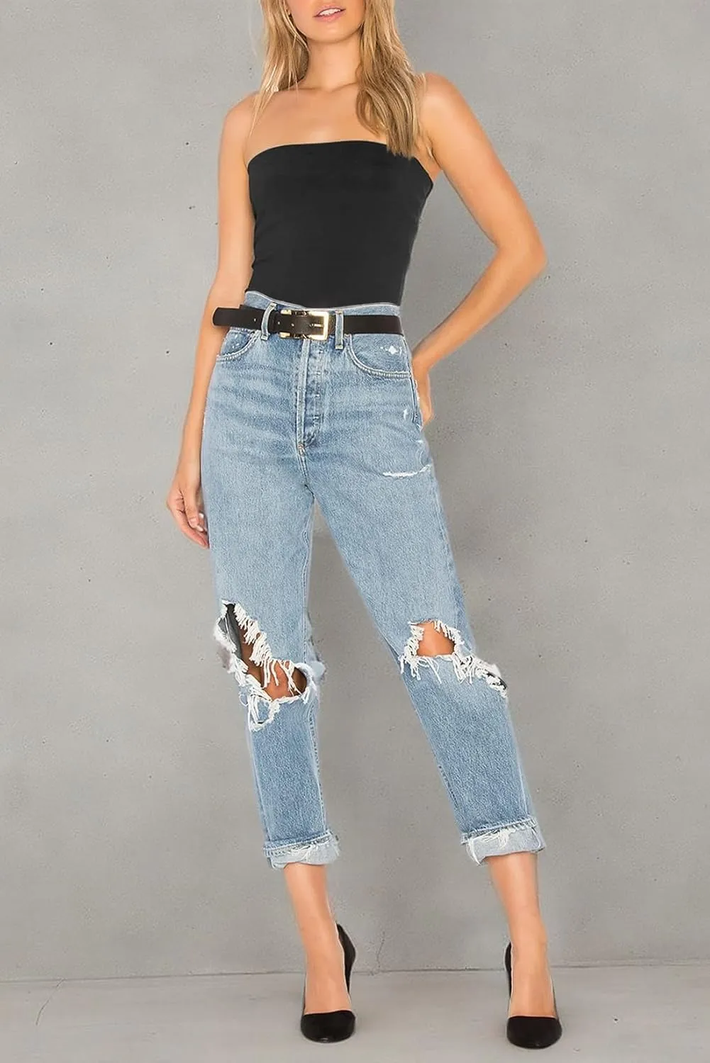 Cotton Tube Tops for Women Summer Cute Strapless Shirts Stretchy Basic Bandeau 3 Pack