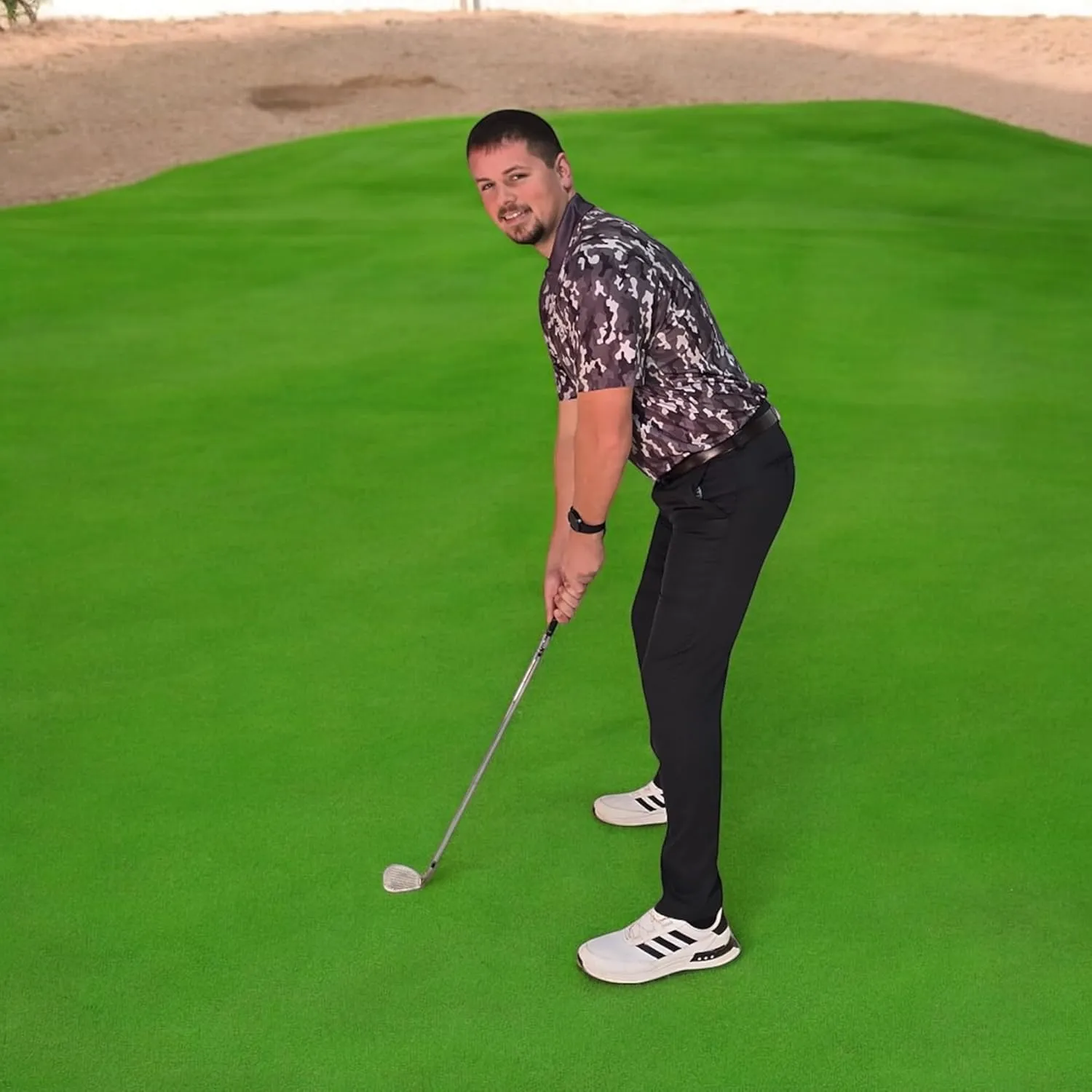 Crude Funny Golf Polo Shirts - Men UPF Dry Fit Performance Moisture Wicking Hawaiian Quick Dry Stretch Disc Shocker Glove