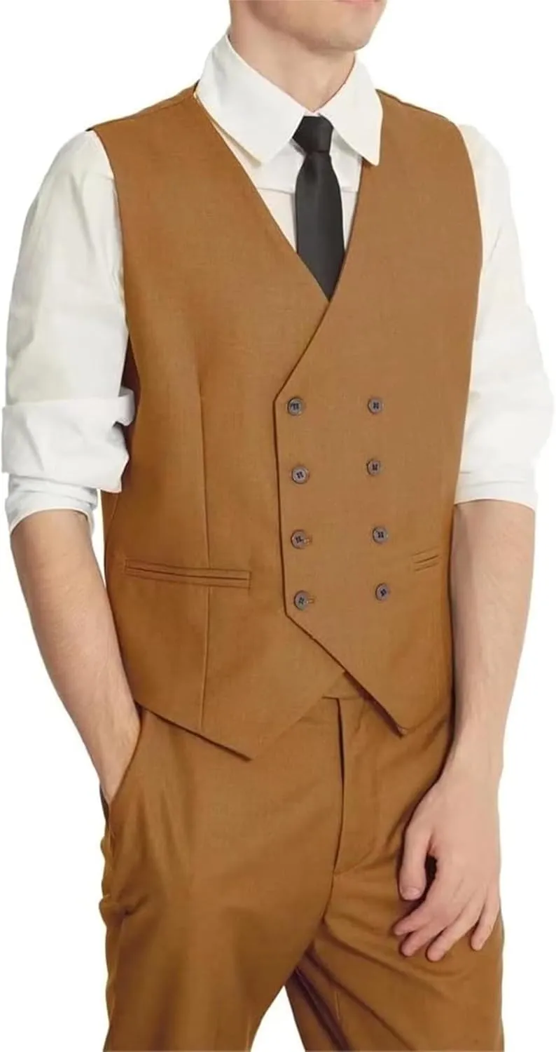 Double Breasted Suit Men 3 Piece Men's Suits Slim Fit Peak Lapel Suit one Button Blazer Vest Pants for Men Wedding
