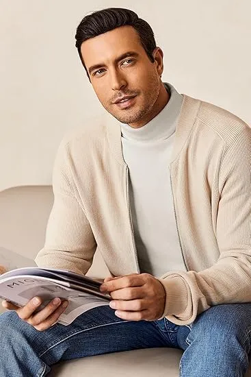 ELESOL Men's Turtleneck Long Sleeve Turtle Neck Shirts Basic Lightweight Undershirt Thermal Pullover Sweater