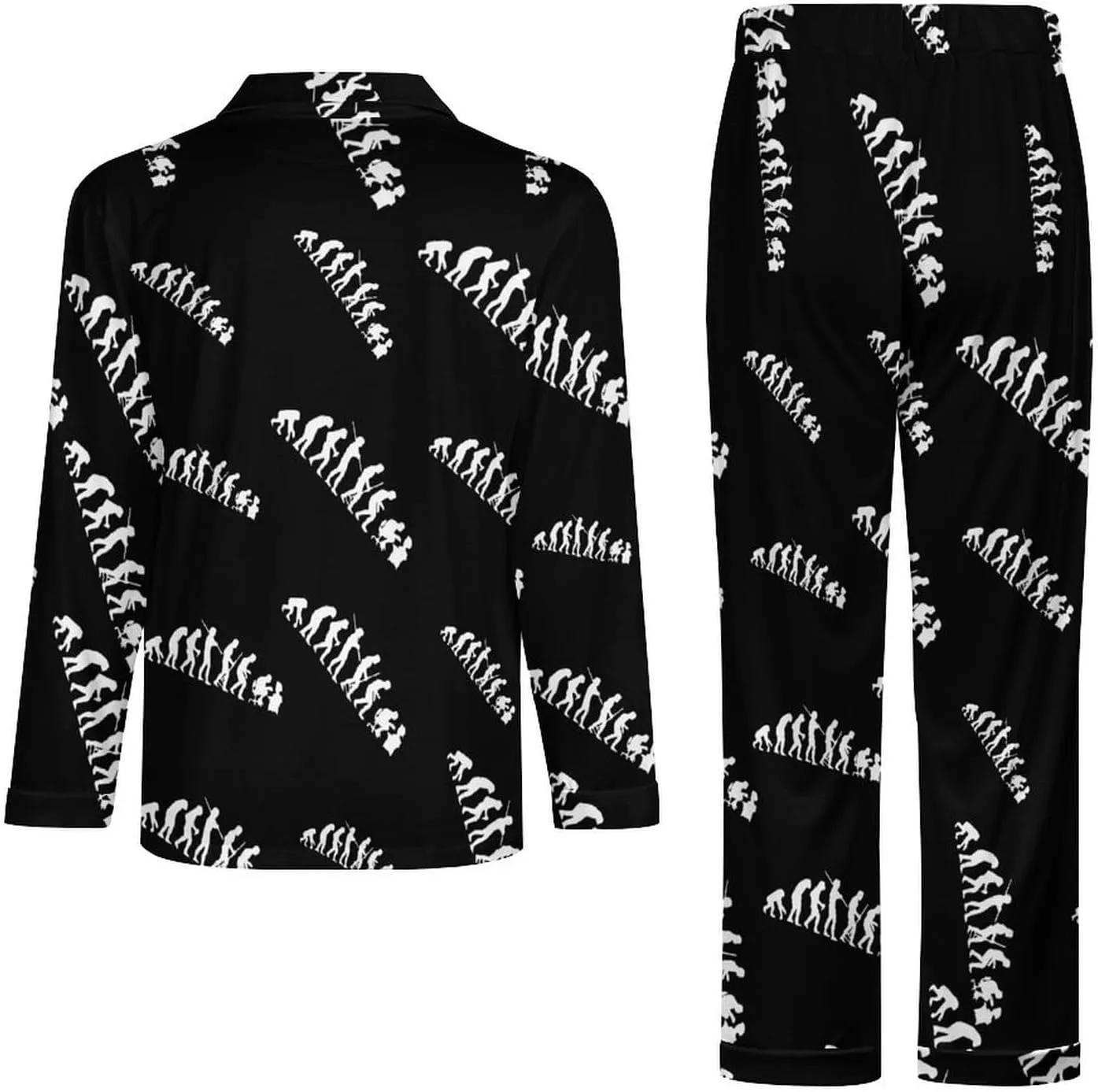 Evolution Of A Computer Profile 2 PCS Men Pajama Set Long Sleeve Button-down Shirts Tops & Sleep Pants Loungewear
