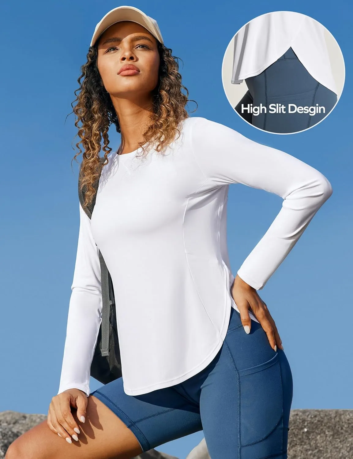 Ewedoos Sun Shirts UPF 50  Long Sleeve Workout Tops for Women Lightweight Quick Dry Sun Protection Clothing Hiking