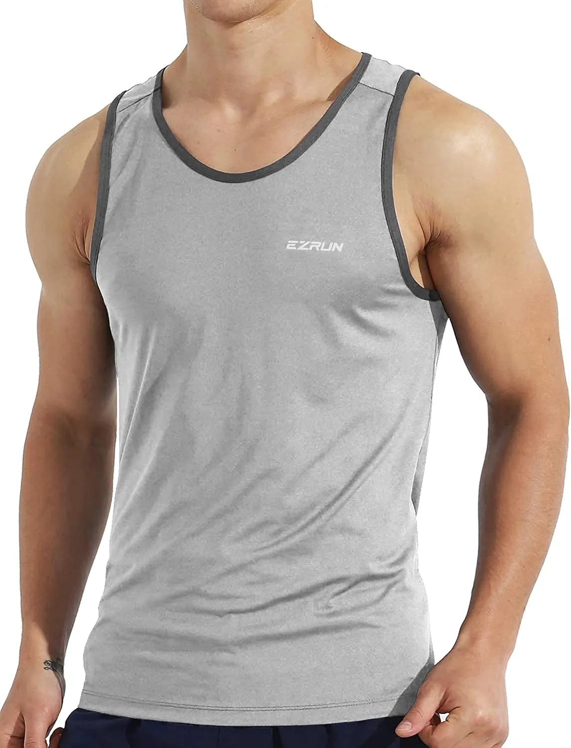 EZRUN Men's Quick Dry Sport Tank Top for Bodybuilding Gym Athletic Jogging Running,Fitness Training Workout Sleeveless Shirts