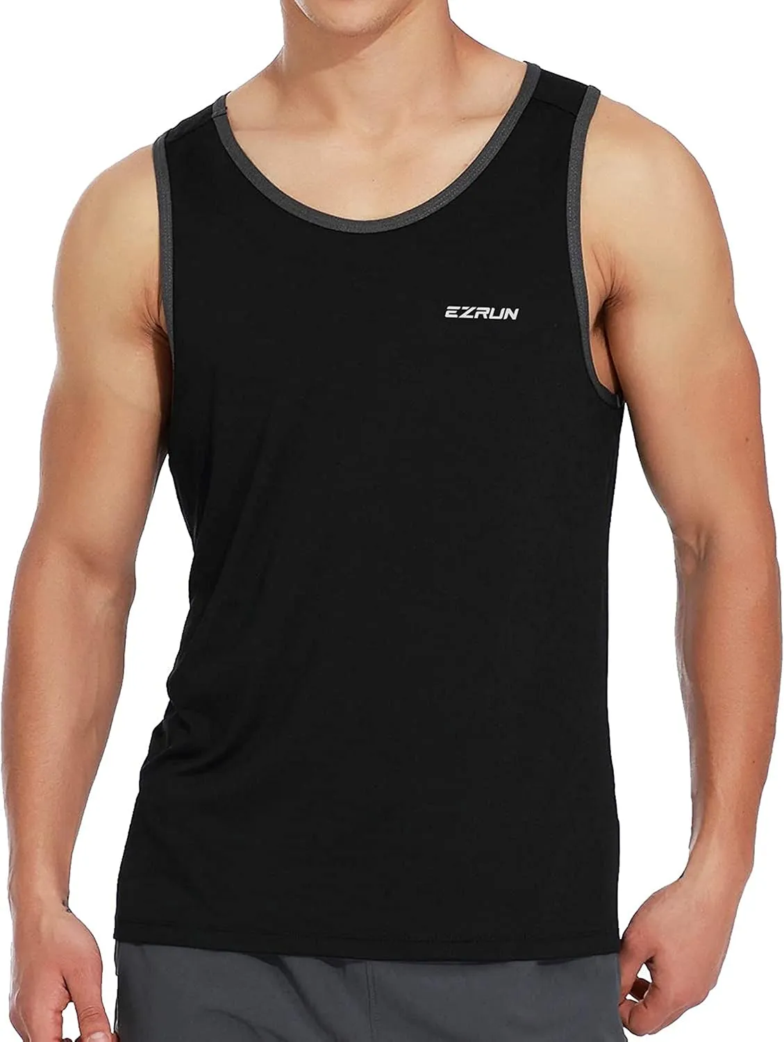 EZRUN Men's Quick Dry Sport Tank Top for Bodybuilding Gym Athletic Jogging Running,Fitness Training Workout Sleeveless Shirts