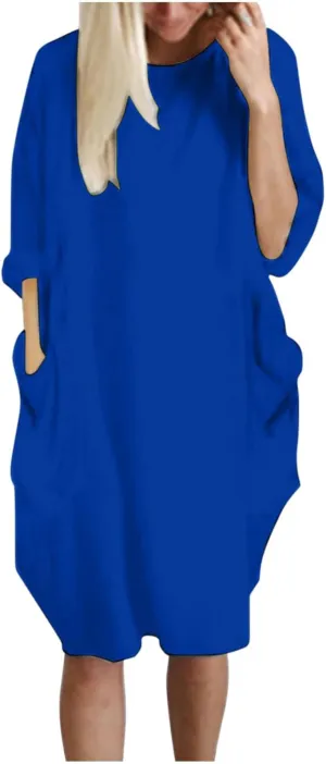 Firzero Womens Oversized Tunic Dress Plus Size Summer Shirts Dress 2024 Casual Baggy Vacation Midi Dress Pullover Tops