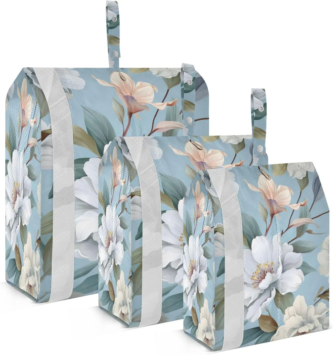 Floral Flowers Packing Cubes for Travel 3 Set Expandable Compression Luggage Packing Organizers for Carry on Suitcase Travel Accessories Luggage Organizer Bags Set