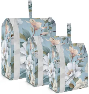 Floral Flowers Packing Cubes for Travel 3 Set Expandable Compression Luggage Packing Organizers for Carry on Suitcase Travel Accessories Luggage Organizer Bags Set
