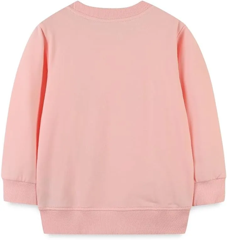FreeLu Girls Cotton Pullover Sweatshirts Kids Cute Cartoon Printed Crewneck Tops