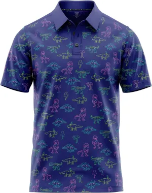 Funny Golf Polo Men Shirts - Short Sleeve UPF Quick Dry Fit Performance Moisture Wicking Stretch Crazy Summer Casual Tropical