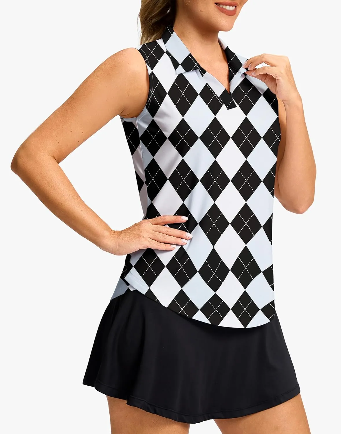 G Gradual Sleeveless Golf Shirts for Women Collared V Neck Tennis Tank Top Cooling Polo UPF 50  Quick Dry Lightweight