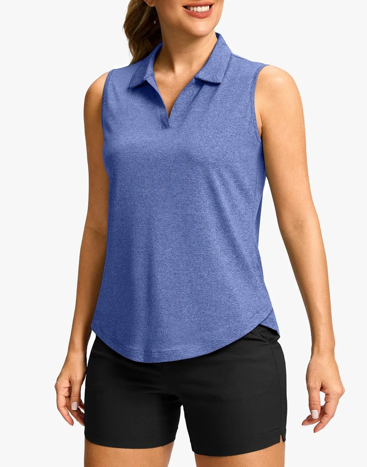 G Gradual Sleeveless Golf Shirts for Women Collared V Neck Tennis Tank Top Cooling Polo UPF 50  Quick Dry Lightweight
