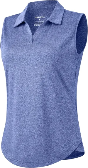 G Gradual Sleeveless Golf Shirts for Women Collared V Neck Tennis Tank Top Cooling Polo UPF 50  Quick Dry Lightweight
